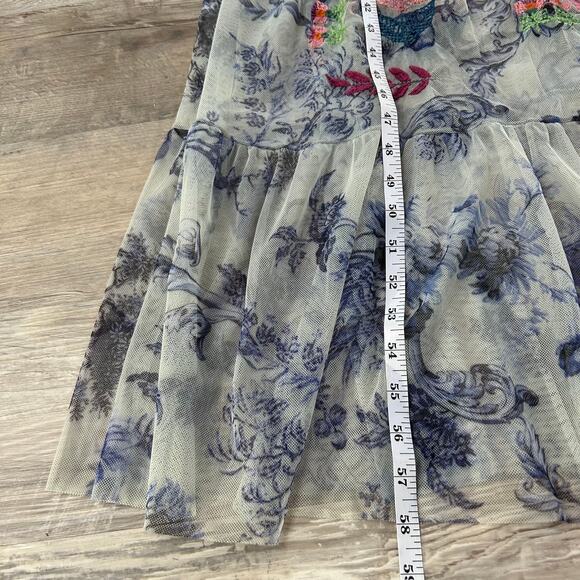 Johnny Was Biya Logan Tiered Mesh Maxi Dress Embroidered Boho Sheer Size S - Picture 15 of 15